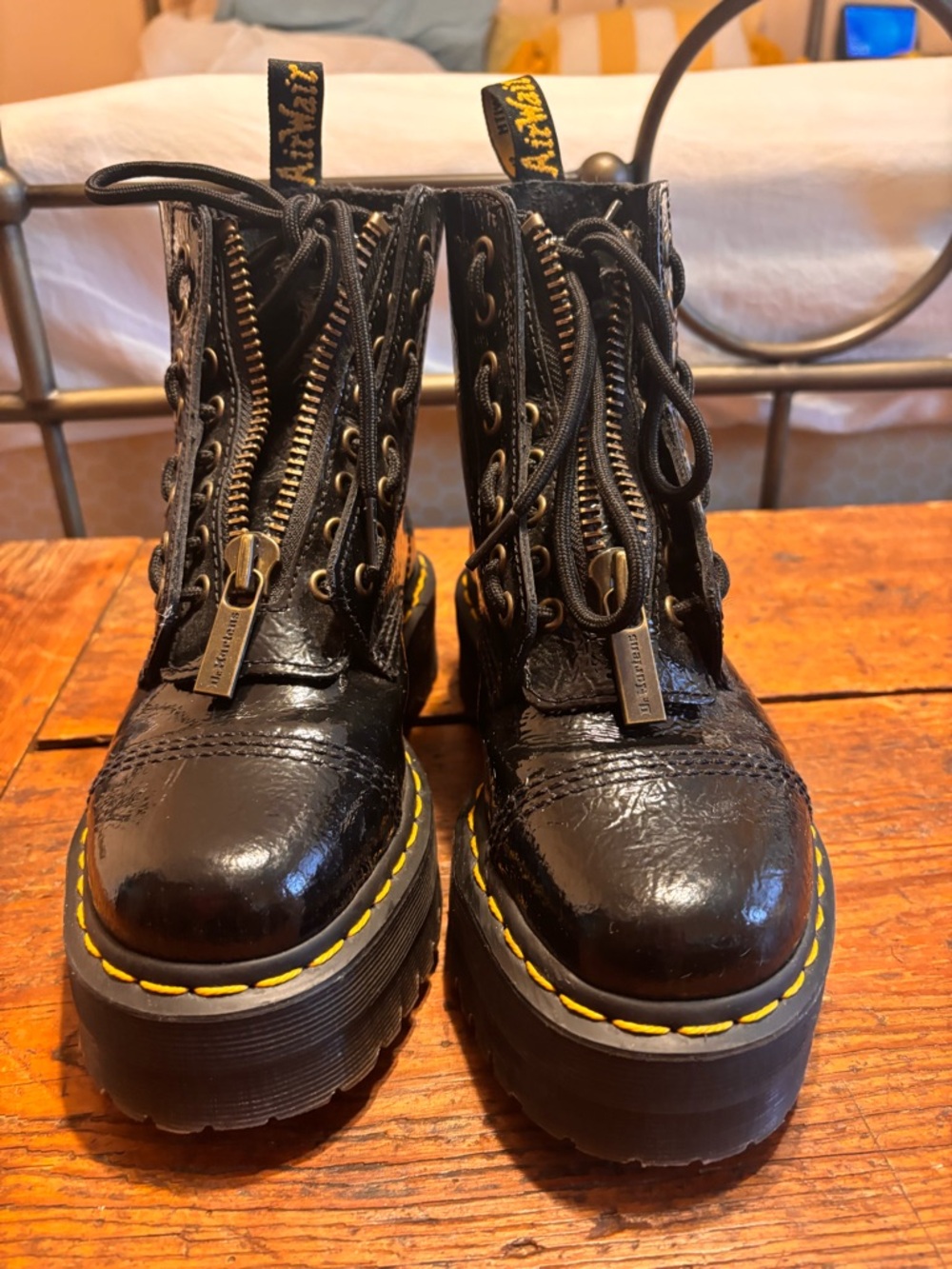 Dr. Martens Sinclair Black Patent Platform Lace-Up Boot - Picture 4 of 4